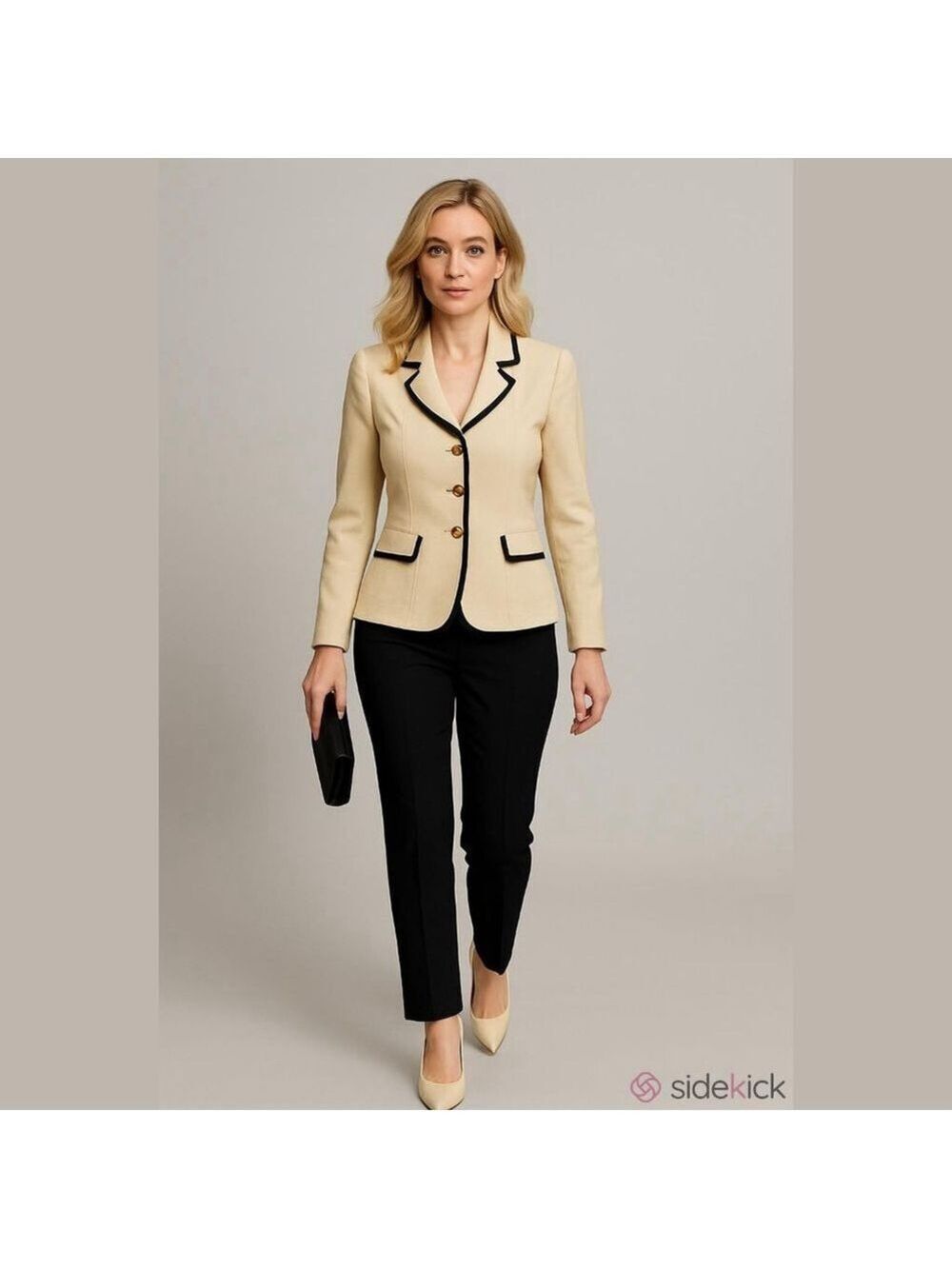 Women's Oleg Cassini NWT Beige & Black Blazer Size 8